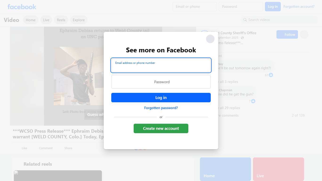 ***WCSO Press Release*** Ephraim Debisa returns to jail on UNC Police warrant [WELD COUNTY, Colo.] Today, Ephraim Debisa, 21, was arrested again by the Greeley Police Dept. with the help of the Weld County Sheriff’s Office STRIKE team. Debisa was arrested on a warrant issued by the University of Northern Colorado Police alleging: • Unlawful possession of weapon on a school grounds-Felony • Trespass 1 Inhabited Dwelling-Felony “I knew this would happen. I am glad no one was hurt,” said, Sheriff S